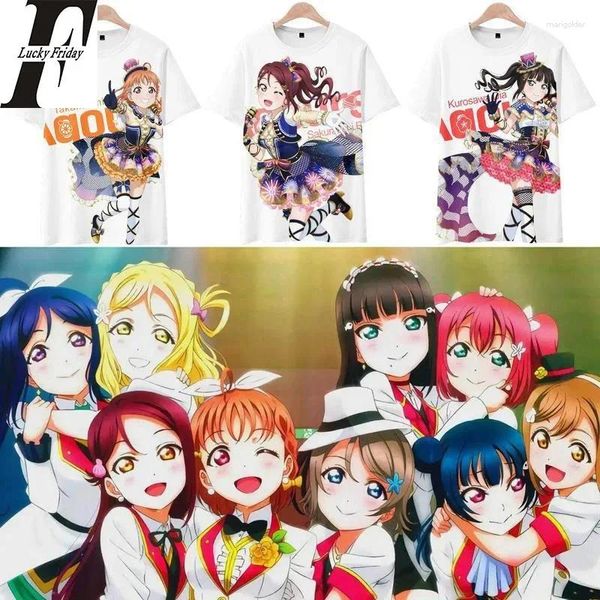 Hoodies pour hommes Anime imprimé lovelive soleil aqours kawaii 3d t-shirts hommes femmes en tête