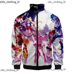 Hoodies masculins anime Sailormoon 3d Stand Print Collier Men Femmes Sweatshirts Zip Warm Tracksuit HARAJUKU Fleece d'automne Zip-Up Clothing 775