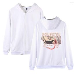 Sweats à capuche pour hommes Anime Shinobi No Ittoki 2D Zipper Sweatshirt Warm Long Sleeve Hooded Outwear Clothes