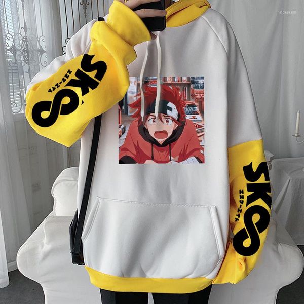 Sudaderas con capucha de Anime SK8 The Infinity REKI para hombre, sudadera de gran tamaño, ropa de calle de moda para mujer, Sudadera con capucha de retales de Manga Skate Chanreki