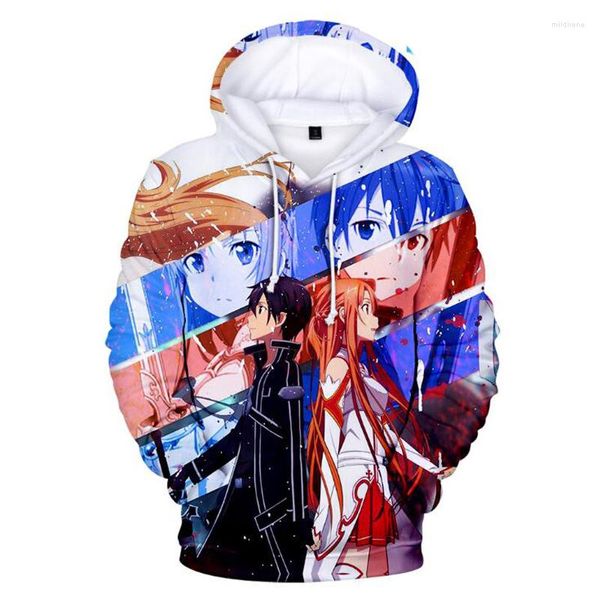 Sudaderas con capucha para Hombre Anime Sword Art Online 3D impreso para Hombre y sudaderas Poleron Hombre moda de invierno Hip Hop chaqueta con capucha divertida Cosplay