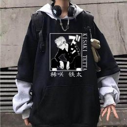 Mannen Hoodies Anime Tokyo Revengers Mannen Vrouwen Lange Mouwen Kisaki Tetta Sweatshirt Hip Hop Bluzy Print Hooded Truien