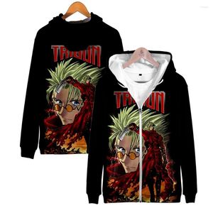 Sweats à capuche pour hommes Anime Trigun Stampede veste à glissière 3D hommes femmes surdimensionné Harajuku Hoodis sweat décontracté hauts Highstreet manteau