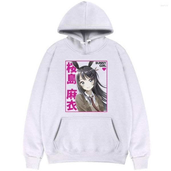 Sweats à capuche pour hommes Anime jeune tête de cochon garçon ne rêvera pas de fille Senior Sakurajima Mai sweat à capuche imprimé graphique hommes femmes surdimensionné