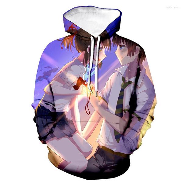 Sweats à capuche pour hommes Anime Votre nom Imprimé en 3D Hommes / Femmes Mode décontractée Sweat à capuche Automne Hiver À la mode Streetwear Sweat à capuche Unisexe Tops