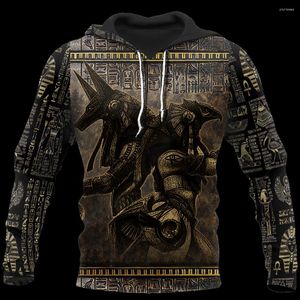 Sudaderas con capucha para hombre Anubis Ancient Egypt Tattoo 3D All Over Printed Hoodie para hombres y mujeres Streetwear Pullover Casual Funny A-519