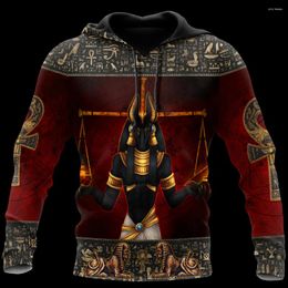 Sweats à capuche pour hommes Anubis égyptien antique 3D sweat à capuche imprimé pour hommes et femmes Streetwear pull décontracté drôle A-510