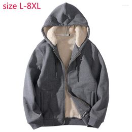 Heren Hoodies Aankomst Fashion Winter plus fluwelen mannen flanel dik vest warm jas groot casual maat l xl 2xl3xl4xl5xl6xl7xl8xl