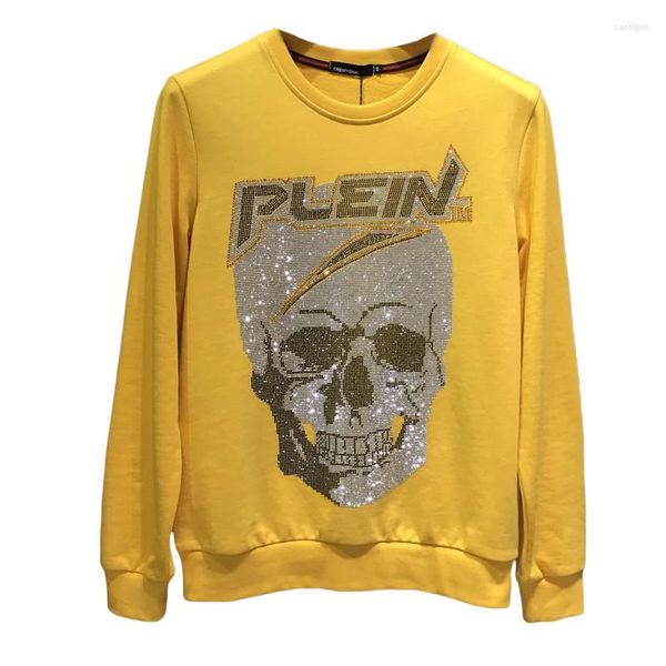 Sudaderas con capucha para hombre Llegada Regular Invierno Hombres Taladro Collar Logo con terciopelo O-cuello Calaveras Algodón Hip Hop Sudadera con capucha