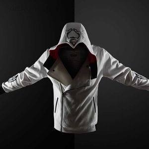 Sweats à capuche pour hommes Assassin Hoodies zipper Streetwear Mode sweat à capuche imprimé Hip Hop Assassin sweat à capuche garçon Sweat manteaux 5 couleurs Survêtement Sweat à capuche HKD230704