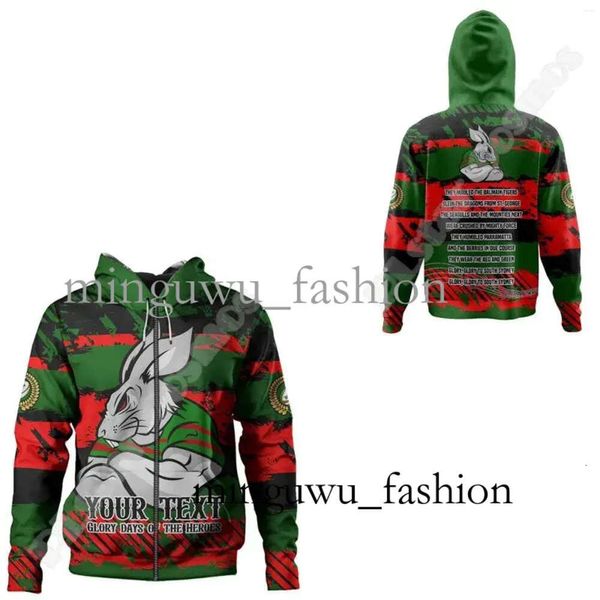 Sweats à capuche pour hommes Australie Pays Drapeau Aborigène Animal Tigre Lapins Tatouage Coloré Dprint Harajuku Casual Funny Zip Jacket X6 433 372