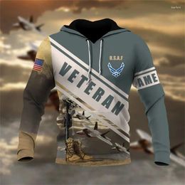 Hoodies masculins automne 3D imprimé les soldats des États-Unis armys vétérans dans des sweatshirts kid mode cool harajuku pullouvers top