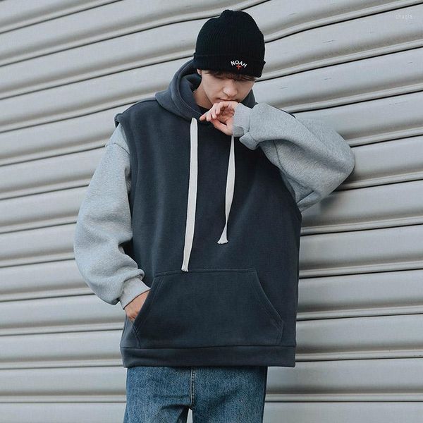 Sweats à capuche pour hommes automne et hiver à capuche sans manches en plein air voyage Streetwear sweats survêtementsYoung ensoleillé chaud polaire à capuche