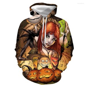 Sweats à capuche pour hommes Automne et hiver Hommes Femmes Sweat à capuche 3D Style Hip Hop Skull Jack Imprimer Halloween Street Vêtements Marque Ventes directes