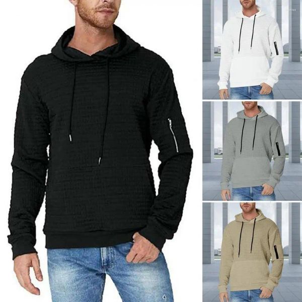 Sudaderas con capucha para hombre, otoño e invierno, sudaderas con capucha de lana cálida, jersey con bolsillo de canguro y forro polar