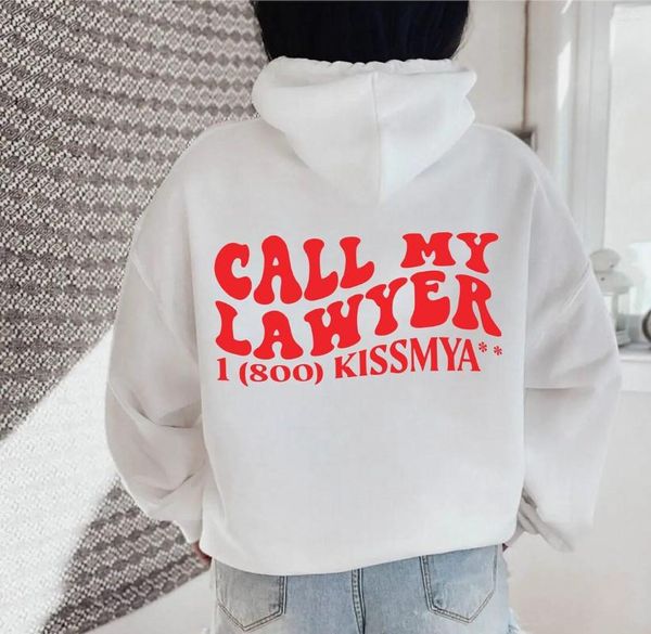 Sweats à capuche pour hommes Automne CALL MY LAWYER Imprimer Manches longues Hip Hop Y2k À capuche Streetwear Hommes Femmes Confortable Polaire Chaud Sweatshirts