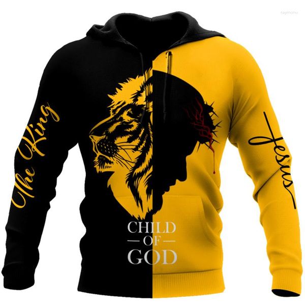 Sudaderas con capucha para hombre, sudadera con capucha de moda de otoño, Sudadera con capucha con estampado 3D de Christian Jesus para hombre, Jersey deportivo de ocio callejero Unisex Harajuku