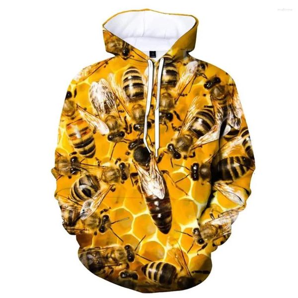 Sudaderas con capucha para hombre y mujer, ropa informal con estampado 3D de abeja divertida de otoño, sudaderas de moda de gran tamaño, jerséis para niños, ropa de chándal