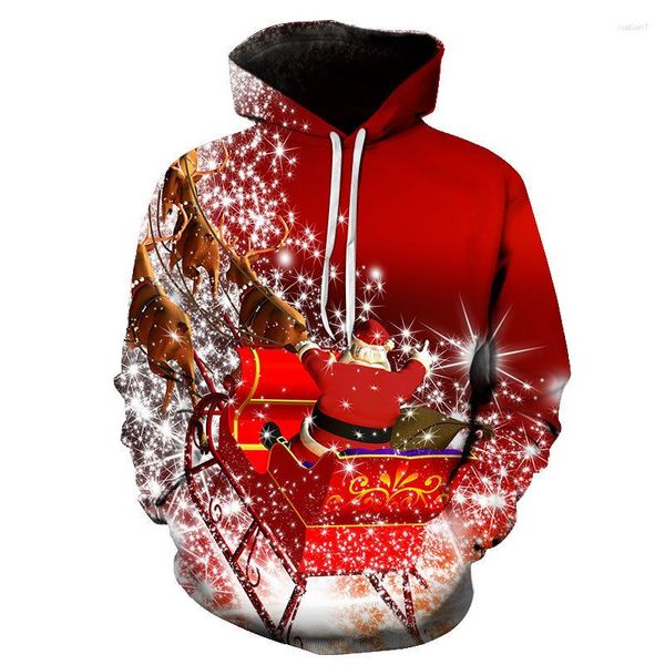 Sudaderas con capucha para hombre Otoño Invierno 2023 Navidad Hombre Adulto Adolescente Impresión digital 3D Sudadera con capucha de cuerpo completo con terciopelo