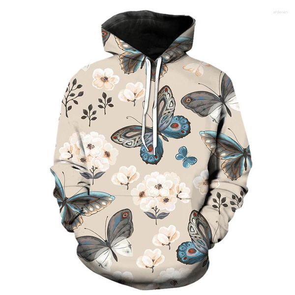 Sudaderas con capucha para hombre, Otoño Invierno, sudadera con capucha para hombre y mujer, sudadera con estampado 3D de mariposa de dibujos animados exquisitos, ropa de calle de moda para niños, Hip Hop