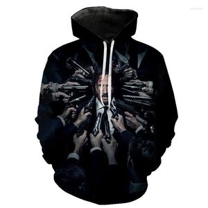 Sweats à capuche pour hommes automne hiver film John Wick impression 3D sweat hommes femmes mode décontractée Streetwear à capuche Hip Hop pull à capuche