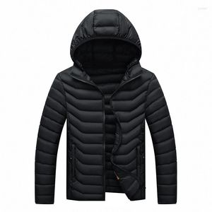 Hommes Hoodies Automne Zipper À Capuche Vestes Hommes Léger Coton Rembourré Manteaux D'hiver Chaud Noir Puffer Veste Vêtements