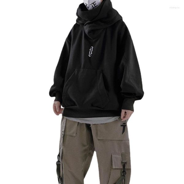 Sweat à capuche pour hommes et femmes, Style Techwear d'avant-garde, pull à col haut, vêtements à capuche, Hip Hop américain de rue avec masque, manteau pour femmes