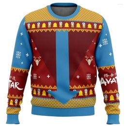 Sudaderas con Capucha para Hombre Avatar The Last Airbender Navidad Suéter Feo Regalo Papá Noel Jersey Hombres Sudadera 3D An