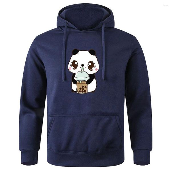 Sweats à capuche pour hommes Baby Panda Boire du lait Hommes Casual All Match Sweat à capuche surdimensionné Lâche Survêtement respirant Style de mode Chemise à capuche