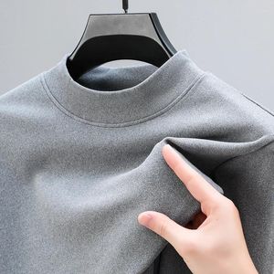 Hoodies masculins Basic Coltlowleck Slim Sweater Pullover Automne Hiver Casual Casual Long Manneve For Men Femme Chic Moters Top