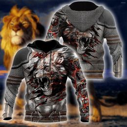 Sudaderas con Capucha para Hombre Hermoso Amor León Tatuaje 3D Completamente Impreso Hombres Otoño Sudadera con Capucha Sudadera con Capucha Unisex Jersey con Cremallera Ropa Informal Informal KJ470