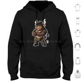 Sweats à capuche pour hommes Beefy Bull (détails jaunes) -Bearzoo Series manches longues Bobobear Bobobearart Bobo Bear Week