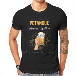 Sudaderas con capucha para hombre Beer Lover Petanque Gift Powered By Sticker Player Camiseta Classic Goth Summer Large Cotton Men's Tees