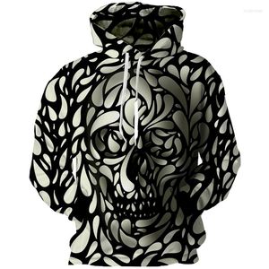 Heren Hoodies Benxsea 2023 3D Skulls Men Spot Skull Print Hoody Sweatshirts Longsleeve Crewneck pullovers Tops Design