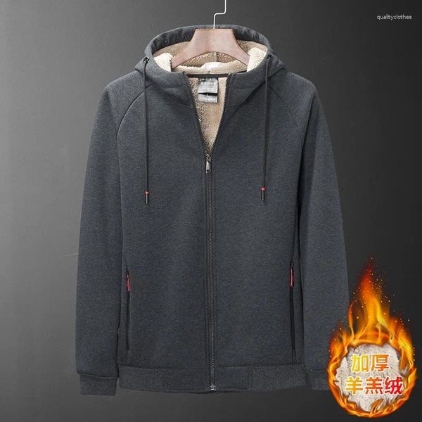 Sweats à capuche pour hommes Big Mens épais polaire à capuche vêtements de plein air vêtements de sport doublure en laine vestes chaudes manteaux manteau thermique hiver plus taille 8xl