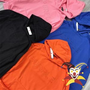 Herenhoodies Zwart Blauw Roze Oranje Patch Letter PAARS Hoodie Heren Dames Sweatshirts Streetwear Truien Met capuchon