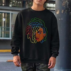 Sweats à capuche pour hommes et femmes noires, cheveux Afro africains, Cool, cadeau du mois de l'histoire, Streetwear, col ras du cou, en coton