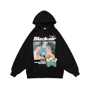Sweats à capuche pour hommes BLACKAIR Vintage Hoodie Hommes Caractère Imprimer Graphic Street Hip Hop Rétro Harajuku Mode Fleece Lounge Wear DH29
