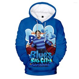 Sweats à capuche pour hommes Blue's Big City Adventure Hoodie 2023 Film Unisexe Manches Longues Femme Homme Sweat À Capuche Harajuku Streetwear 3D Vêtements