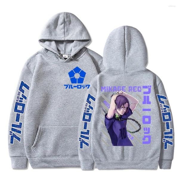 Sudaderas con capucha para hombre BLUE LOCK Anime PlusSize para hombre Footall Manga Lovers sudadera Harajuku Ulzzang chándal para hombre ropa de calle coreana Y2k