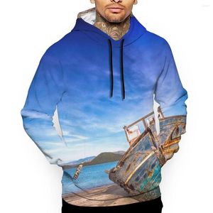 Heren Hoodies Boat Gedrukt 2023 Spring herfst Male Casual sweatshirts Fashion sweatshirt jas F110