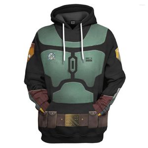 Heren Hoodies Boba Fehoodie 3D Print Hood Cosplay Pullover Sweatshirts Jackets Jas