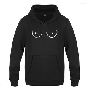 Heren Hoodies Boobs Tekenen Tekening tepel Spoof grappige nieuwigheid Sweatshirts Men 2023 Mens Hooded fleece pullover