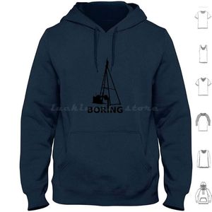 Heren Hoodies saai (zwart) hoodie katoen met lange mouwen boordrillers kabel percussie rig woordspeling