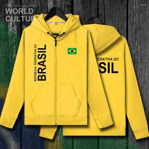 Sweats à capuche pour hommes brésil BRA brésilien BR hommes fermeture éclair polaires vestes d'hiver et Nation vêtements pays sweat manteau