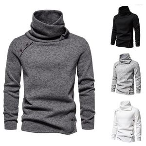 Sweats à capuche pour hommes respirant hommes haut hiver pull haut col empilé tricoté sweat chaud épais pull pour l'automne à manches longues