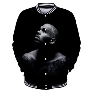 Sudaderas con capucha para hombre, chaqueta de béisbol con estampado 3D de Chris Brown, ropa de calle estilo Bomber, chándal informal, sudadera de Hip Hop