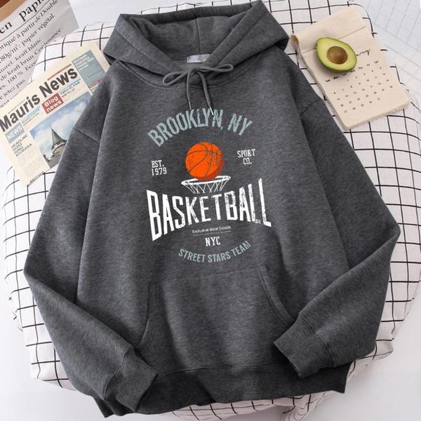 Sudaderas con capucha de los hombres Brooklyn Ny Basketball Street Stars Team para hombres Hermosa sudadera de cuello redondo Casual Soft Top Retro Hoodie Hombre