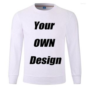 Heren Hoodies BTFCL Aangepaste mannen Women Sweatshirt Print zoals PO of Logo Text Diy Your Own Design White Cotton Harajuku