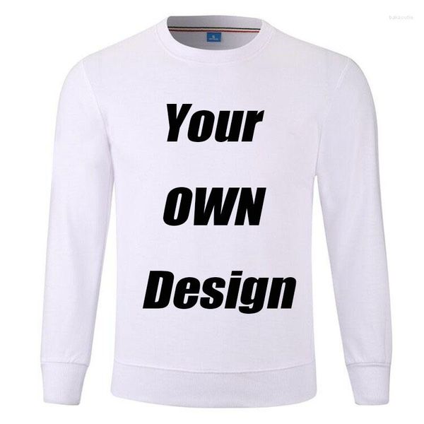 Sweats à capuche pour hommes BTFCL personnalisé hommes femmes sweat imprimer comme Po ou Logo texte bricolage votre propre conception blanc coton Harajuku
